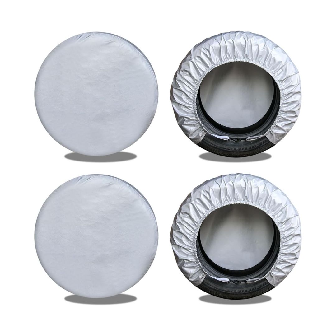 Kayme car cover tire protectors – waterproof 6-layer wheel covers for sun, rain, and all-weather protection.