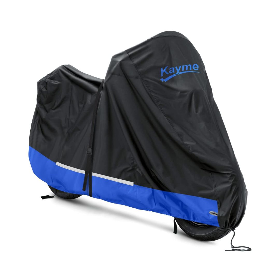 Kayme car cover motorcycle edition – waterproof, windproof, and UV-resistant bike cover for all-weather protection.